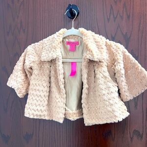 Betsey Johnson Kids fur cape with sequins
